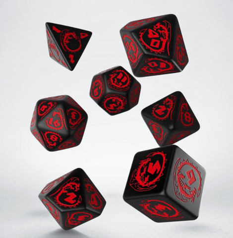 Dragons Black & red Dice Set (7)