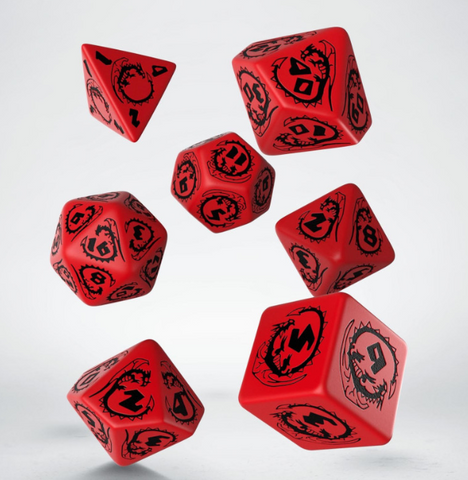 Dragons Red & black Dice Set (7)