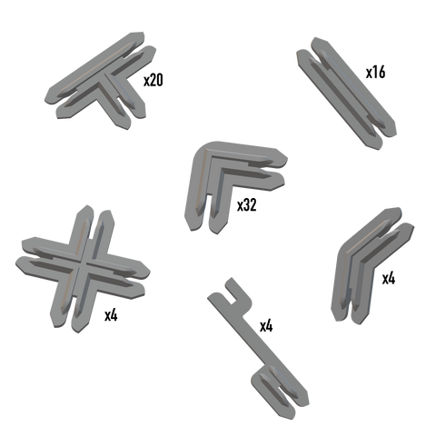 Plastic Terrain Clips - Grey