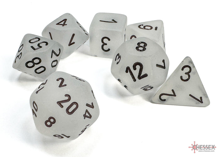 FROSTED CLEAR w/BLACK - 7-Die Gemini Dice Set