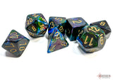 LUSTROUS SHADOW w/GOLD - 7-Die Gemini Dice Set