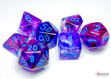 NEBULA NOCTURNAL w/BLUE LUMINARY - 7-Die Gemini Dice Set