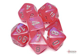 BOREALIS PINK w/SILVER - 7-Die Gemini Dice Set