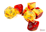 RED-YELLOW w/SILVER - 7-Die Gemini Dice Set
