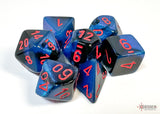 BLACK STARLIGHT w/RED - 7-Die Gemini Dice Set