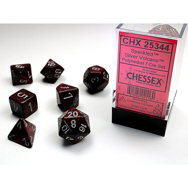Chessex - Speckled Polyhedral 7 Dice Set - Silver Volcano