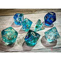 Luminary Oceanic Gold - 7-Die Gemini Dice Set