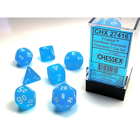 FROSTED CARIBBEAN BLUE 7-Die Gemini Dice Set