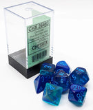 BLUE-BLUE/LIGHT BLUE 7-Die Gemini Dice Set