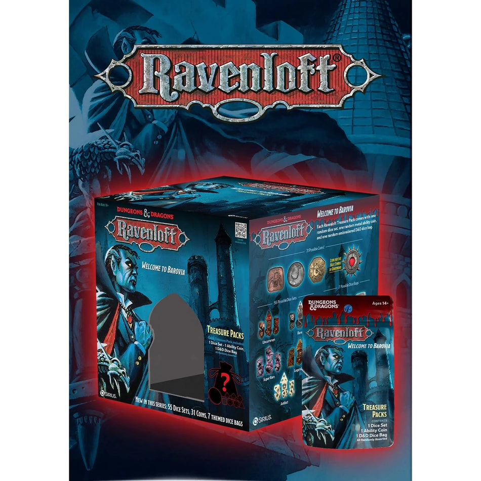 Ravenloft: Castle Ravenloft Treasure Packs Display - Dungeons and Dragons by Sirius Dice