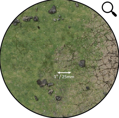 Grassy Fields Gaming Mat 3x3 - Grid