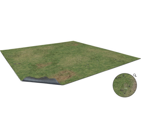 Grassy Fields Gaming Mat 2x2 - Grid