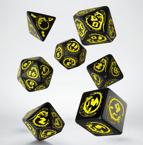 Dragons Black & yellow Dice Set (7)