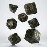 Dragons Bottle-green & gold Dice Set (7)