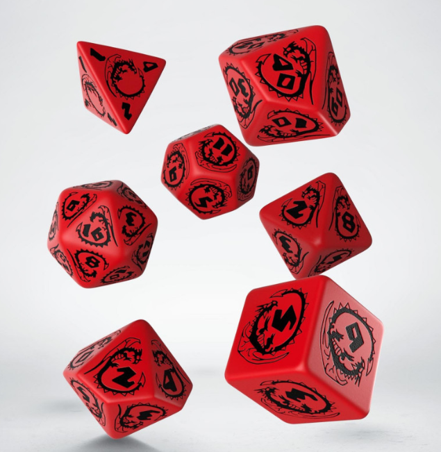 Dragons Red & black Dice Set (7)