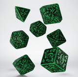 Forest 3D Green & black Dice Set (7)