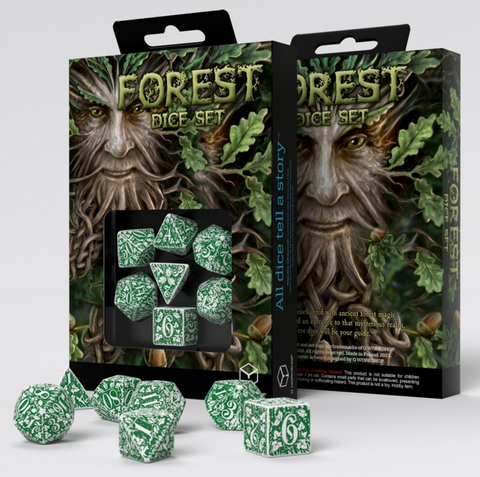 Forest White & Green Tundra Dice Set (7)