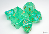 BOREALIS LIGHT GREEN/gold - 7-Die Gemini Dice Set