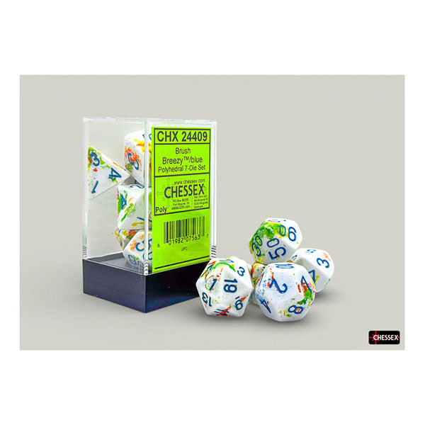 Brush Polyhedral 7 Dice Set - Breezy/Blue