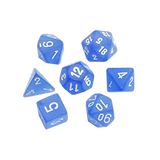FROSTED BLUE w/WHITE - 7-Die Gemini Dice Set