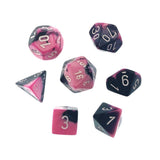 BLACK & PINK w/WHITE  - 7-Die Gemini Dice Set