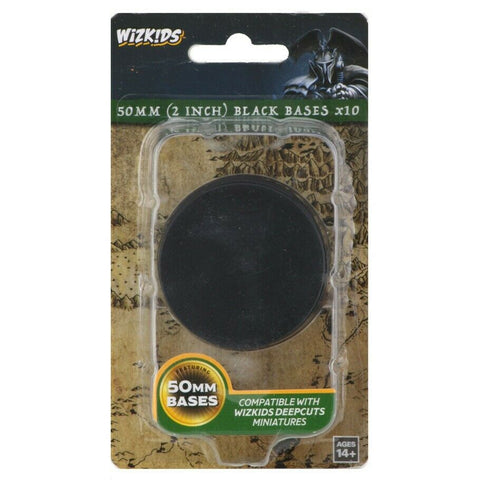 Wizkids Deep Cuts: 50mm Round Base - Black (10)