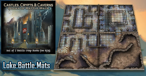 Castles, Crypts and Caverns: Set of 2 Battle Map Books