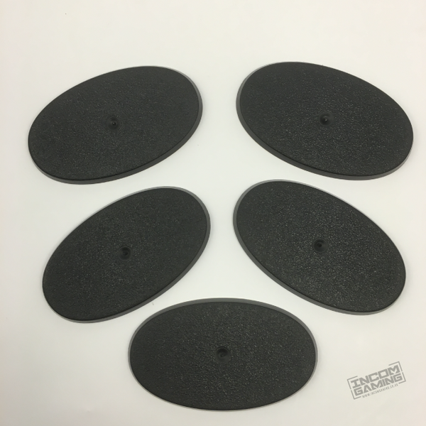 Reaper 75mm X 46mm Oval Gaming Bases - Black Plastic Bases For Miniatures & Toy Figures
