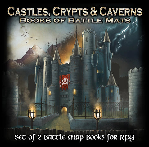 Castles, Crypts and Caverns: Set of 2 Battle Map Books