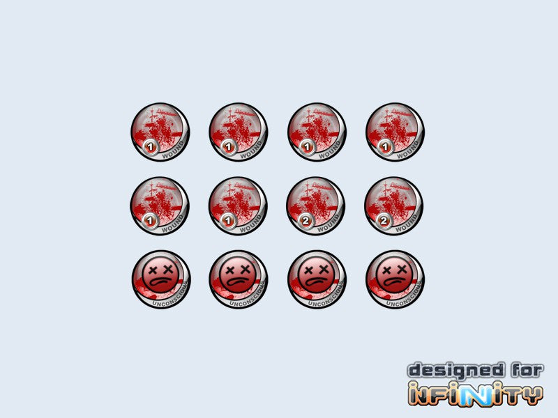 Infinity Tokens "Wounds" (12)