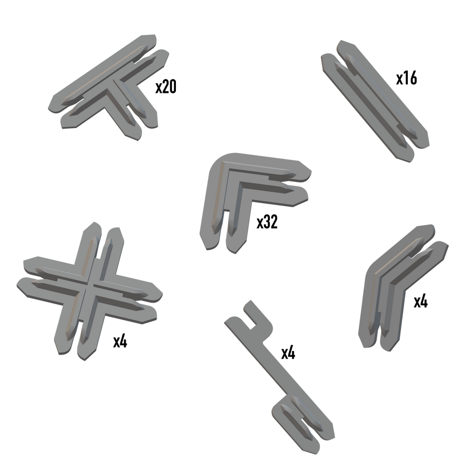Plastic Terrain Clips - Grey