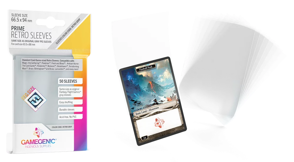 PRIME Retro Card Sleeves: Clear (50ct)