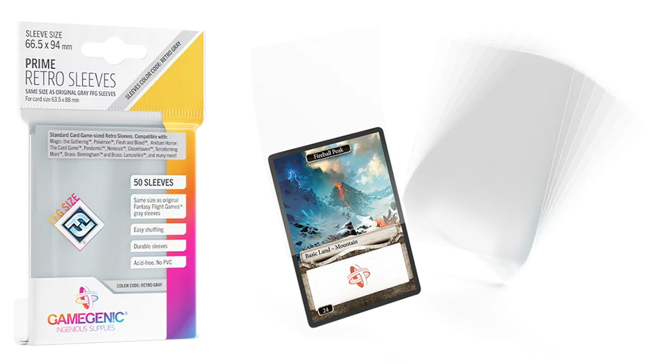 PRIME Retro Card Sleeves: Clear (50ct) – Incom Gaming