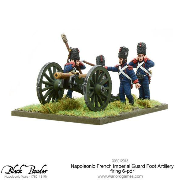 Napoleonic French Imperial Guard Foot Artillery firing 6-pdr