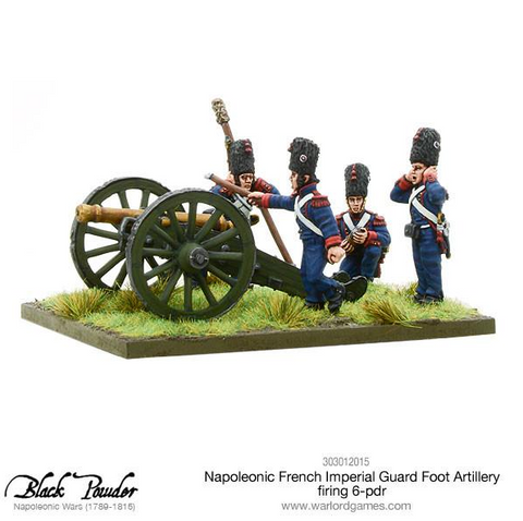 Napoleonic French Imperial Guard Foot Artillery firing 6-pdr