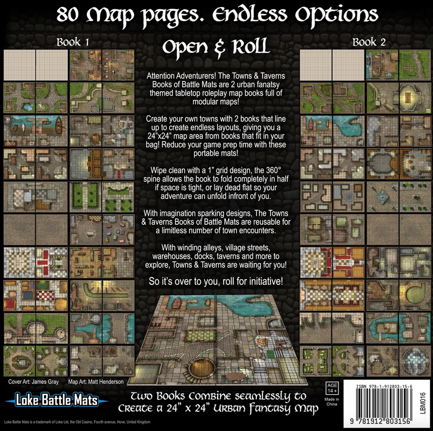 Towns and Taverns: Set of 2 Battle Map Books