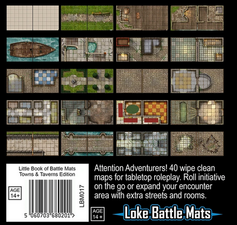 Little Book of Battle Mats - Towns & Taverns Edition (6x6