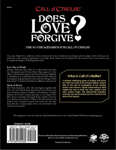CALL OF CTHULHU: Does Love Forgive?