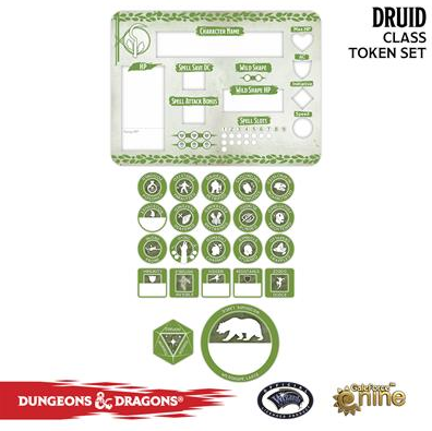 Druid Token Set (Player Board & 23 tokens)