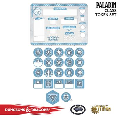Paladin Token Set (Player Board & 27 tokens)