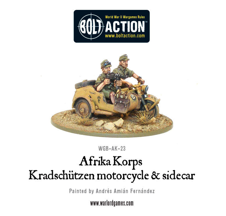 Afrika Korps Kradschutzen motorcycle and sidecar