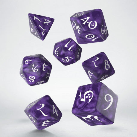 Classic RPG Lavender & white Dice Set (7)