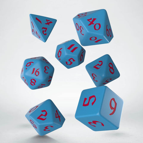 Classic Runic Blue & red Dice Set (7)