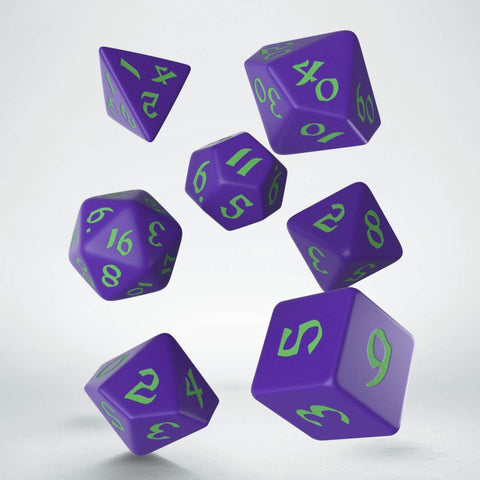 Classic Runic Purple & green Dice Set (7)