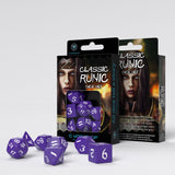 Classic Runic Purple & white Dice Set (7)