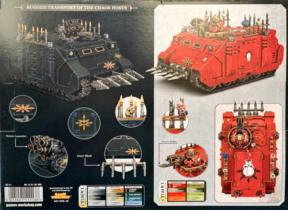 CHAOS SPACE MARINES RHINO