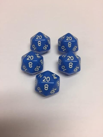 Pack 5 D20 Dice (Blue)
