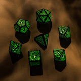 Steampunk Black & glow-in-the-dark Dice Set (7)