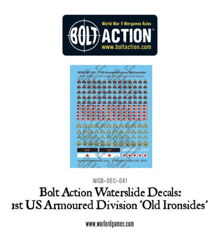 1st US Armoured Division 'Old Ironsides' decals