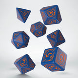 Wizard Dark Blue & Orange Dice Set (7)